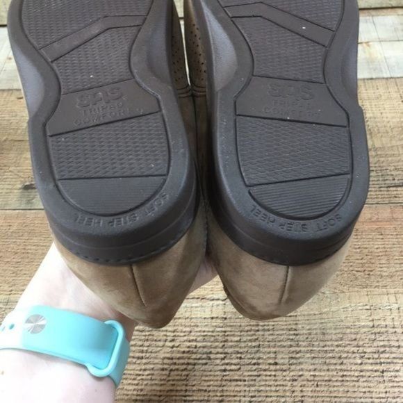 SAS Tan Leather Lace Up Walking Shoes Comfort - Picture 10 of 10